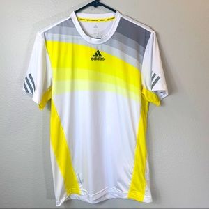 Yellow and white sports Adidas shirt